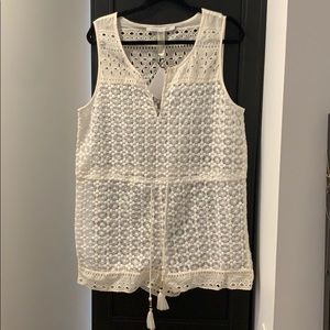 DVF White Crochet Cover Up